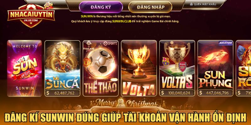 Đăng kí Sunwin đúng thông tin giúp tài khoản vận hành ổn định lâu dài